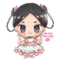 MilkPinkMaidCafe pink kawaii cafe chibi Sticker