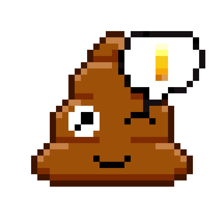 Pixel Shitting Sticker by Poopies.io