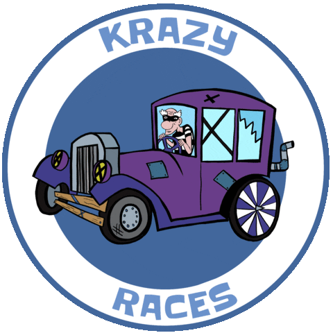 Krazyraces fun logo car race Sticker