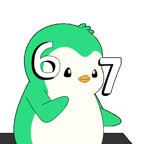 6 7 Penguin Sticker by Abster