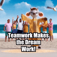Teamwork Makes The Dream Work Beach GIF by Moosiahzen
