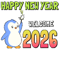 Happy New Year Penguin Sticker by Pudgy Penguins