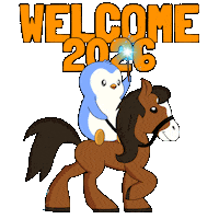 Happy New Year Penguin Sticker by Pudgy Penguins