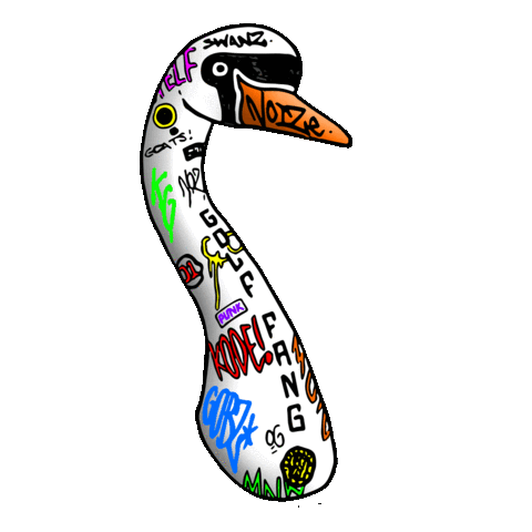 Graffiti Swan Sticker by Big Fang Collective