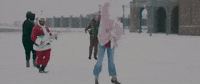 LorenaLeigh party christmas snow yay GIF