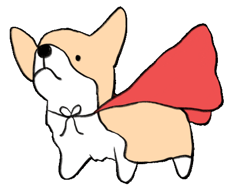 Super Girl Dog Sticker by Tiffbits