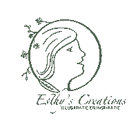 esthyscreations esthy esthyscreations illustrator esthy logo esthyscreations Sticker
