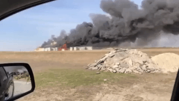 Black Smoke Billows from Chemical Plant Fire in Cresson
