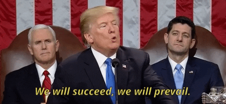 we will succeed we will prevail donald trump GIF by State of the Union address 2018
