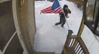 Maine Delivery Driver Fixes Fallen American Flag