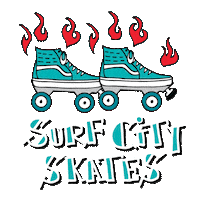 Surfcityskates roll skating vans rollerskating Sticker