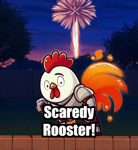 Scared Fireworks GIF by Zorooster
