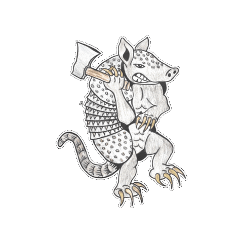 armadilloaxethrowing axe armadillo axe throwing axethrowing Sticker