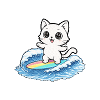 Cat Wave Sticker