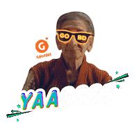 Happy Mood Sticker by Grofers