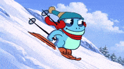 Skiing Blue Frog GIF by Croakey