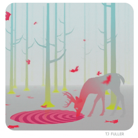 pink deer GIF by TJ Fuller