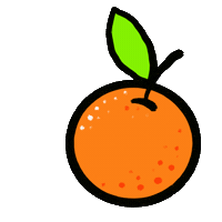 Orange Fruit Sticker