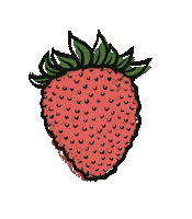 Strawberry Eating Sticker by Bauerschwaller