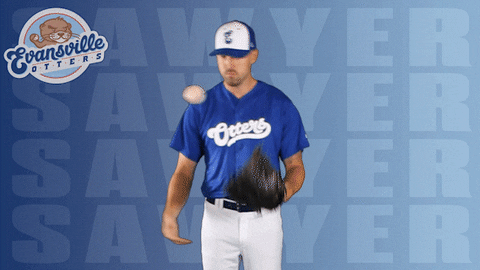 Baseball Tossing GIF by Evansville Otters
