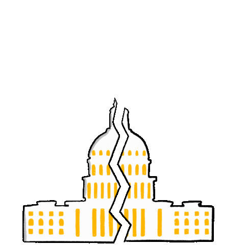 Capitol Building Democrat Sticker by Creative Courage