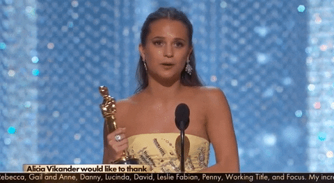 alicia vikander win GIF by The Academy Awards