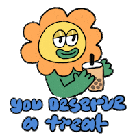 auds_ treat boba you deserve a treat Sticker
