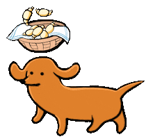 Sausage Dog Cooking Sticker by Stefanie Shank