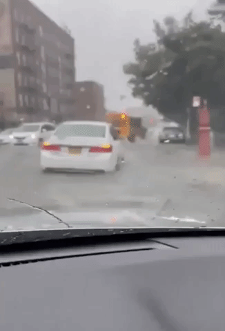 Heavy Rain Triggers Flooding in Brooklyn