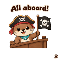 Lets Go Adventure Sticker by Otto the Otter by GleeSpace