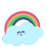 Jessitsoi happy rainbow color cloud Sticker