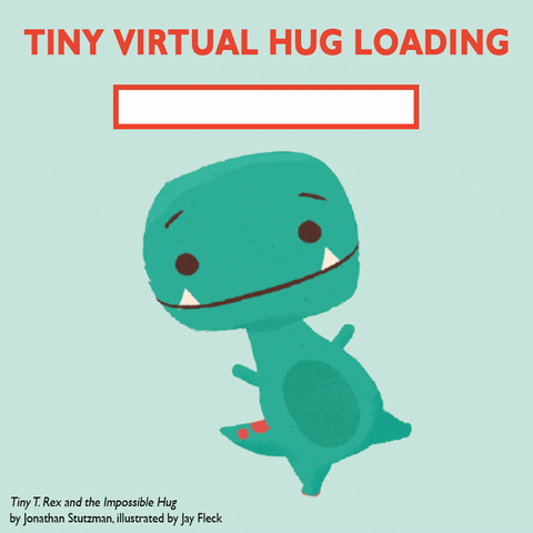 T Rex Virtual Hug GIF by Abrams & Chronicle Books