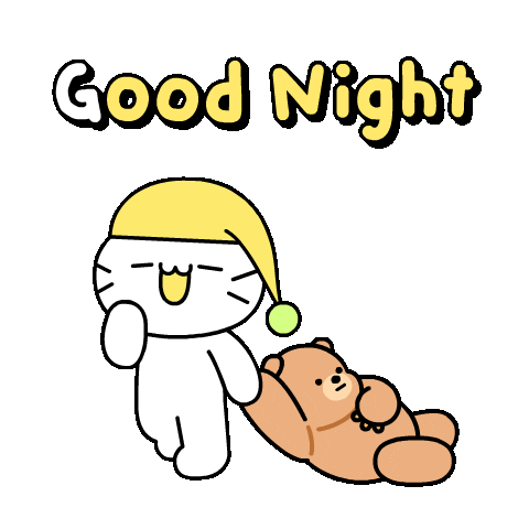 Yawning Good Night Sticker by Mikitti