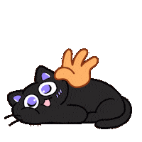 Black Cat Mimi Sticker by shichisōru