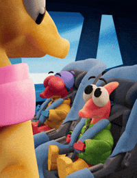 Need To Pee Car Seat GIF by Claynosaurz