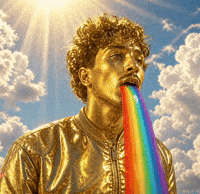 fwye dom rainbowgoldstatue zyloft golddom GIF