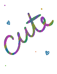 sofirezende hearts colorful aww handwriting Sticker