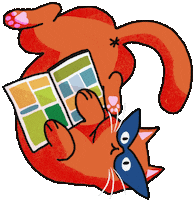 amcaart reading comics cozy bb Sticker