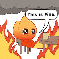 Chaos This Is Fine Sticker by Playember
