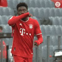 Alphonso Davies Reaction GIF by FC Bayern Munich