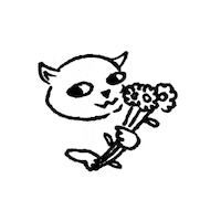 sarorfali love cat flower gift Sticker