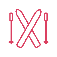 Ski-Pink Sticker by fondation Sur la pointe des pieds