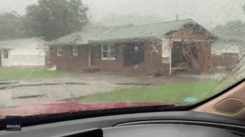 Driver Assesses Destruction After Severe Flooding in Waverly, Tennessee