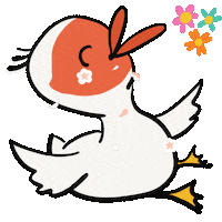Juwin happy flower duck juwinwork Sticker
