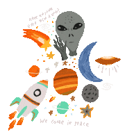 Outer Space Star Sticker by Doodleganger