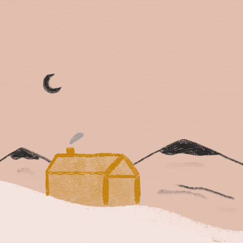 palu_s giphyupload illustration winter house GIF