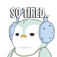 Tired Good Night Sticker by Pudgy Penguins