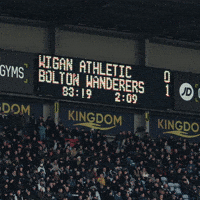 Wigan Athletic Scoreboard GIF by Bolton Wanderers FC