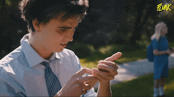 FlunkSeries reaction text message scroll GIF