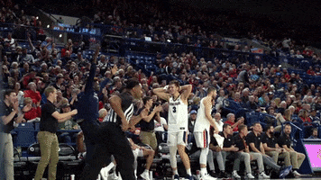 GonzagaBulldogs celebration basketball bench gonzaga GIF